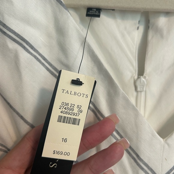 Talbots White A-Line Maxi Dress Sleeveless V-Neck - Picture 5 of 5